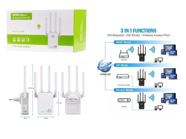 &u+ REPETIDOR WIFI EXTENSOR PIX-LINK 600 MBPS (7387)